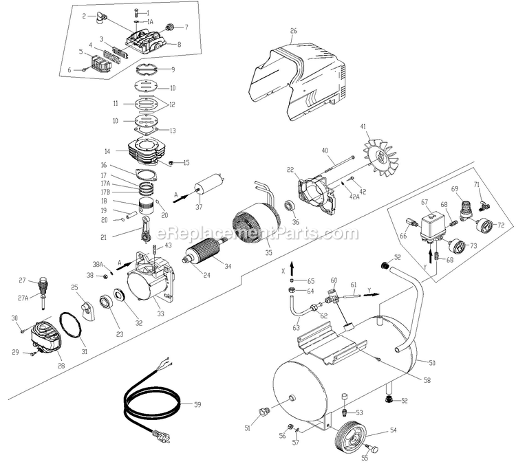 Page A Diagram and Parts List for H11957FAR Type 4 Black and Decker Compressor